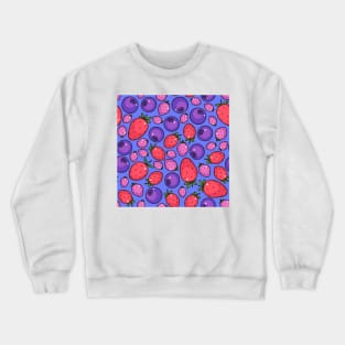 Extra fresh berries summer blue pattern Crewneck Sweatshirt